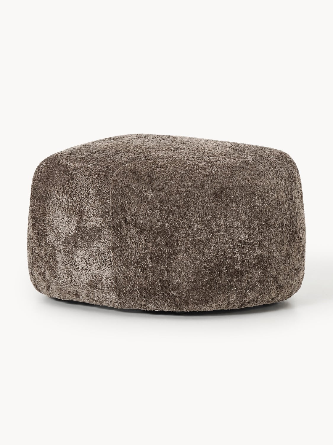 Wolke Oval Sofa Ottoman in Teddy Bouclé
