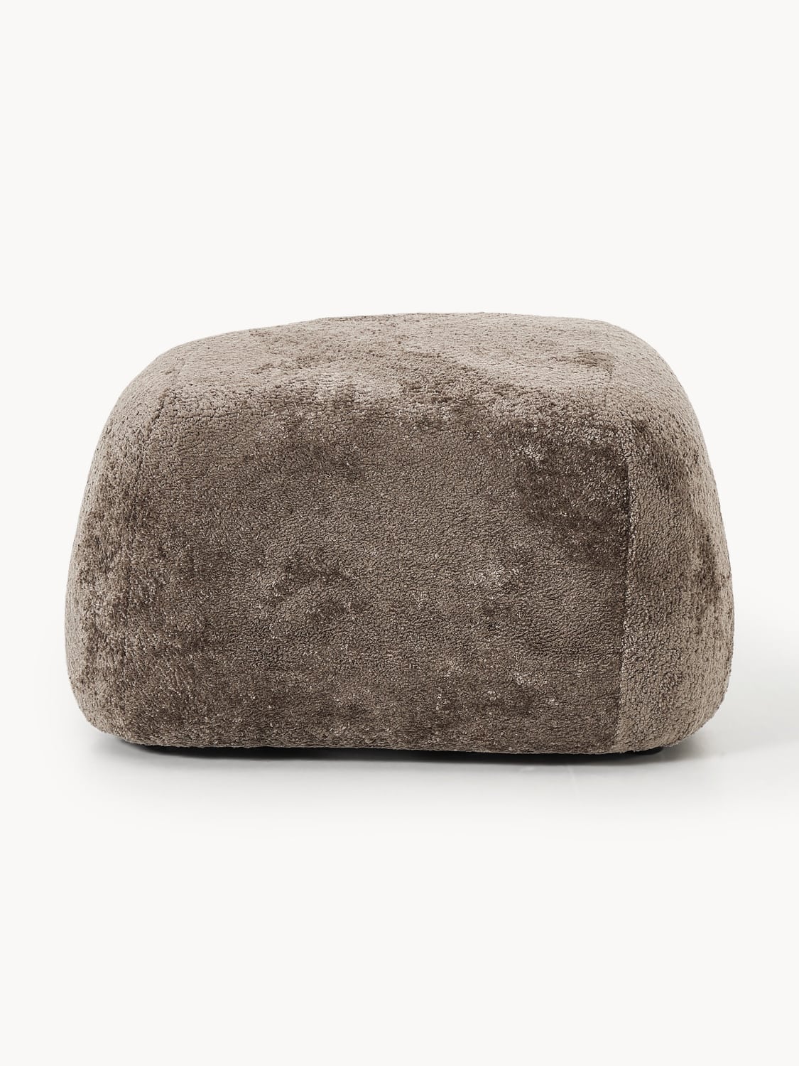 Wolke Oval Sofa Ottoman in Teddy Bouclé
