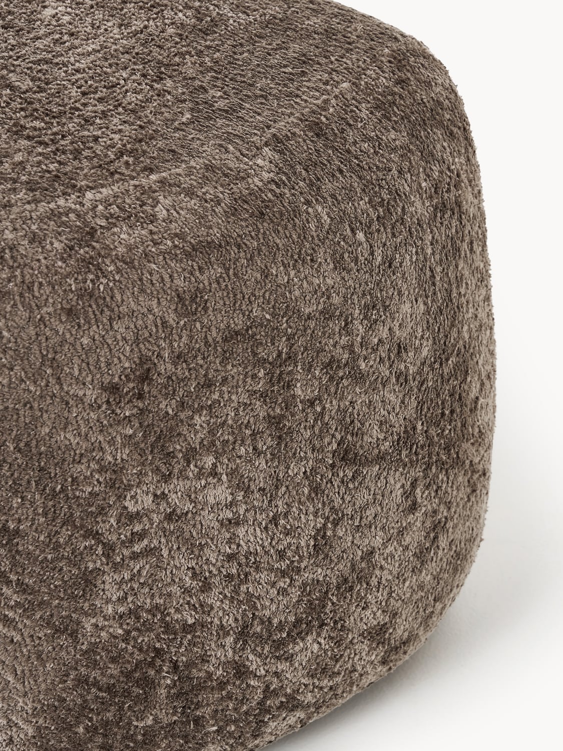 Wolke Oval Sofa Ottoman in Teddy Bouclé