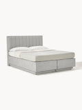 Livia Box-Spring Bed with Storage — Pearl Grey