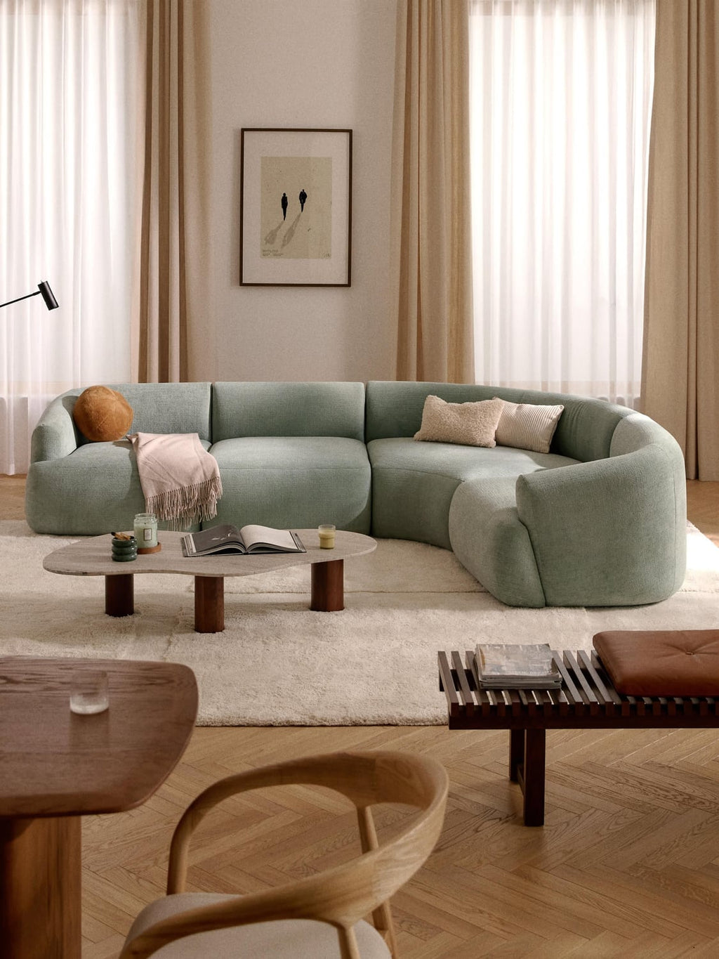 Sofia Modular Corner Sofa (4-seater) — Light Grey