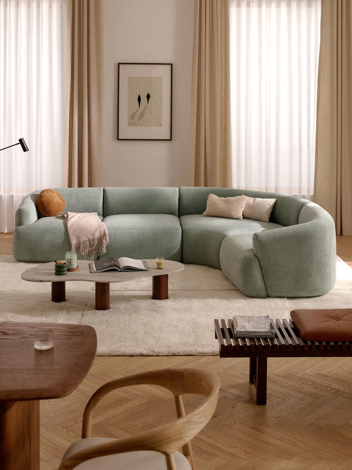 Sofia Modular Corner Sofa (4-seater) — Light Grey