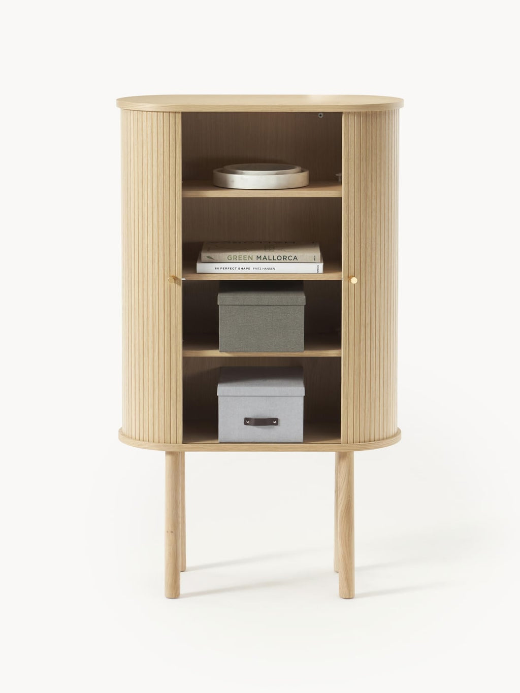Calary Highboard with Fluted Front — Sand