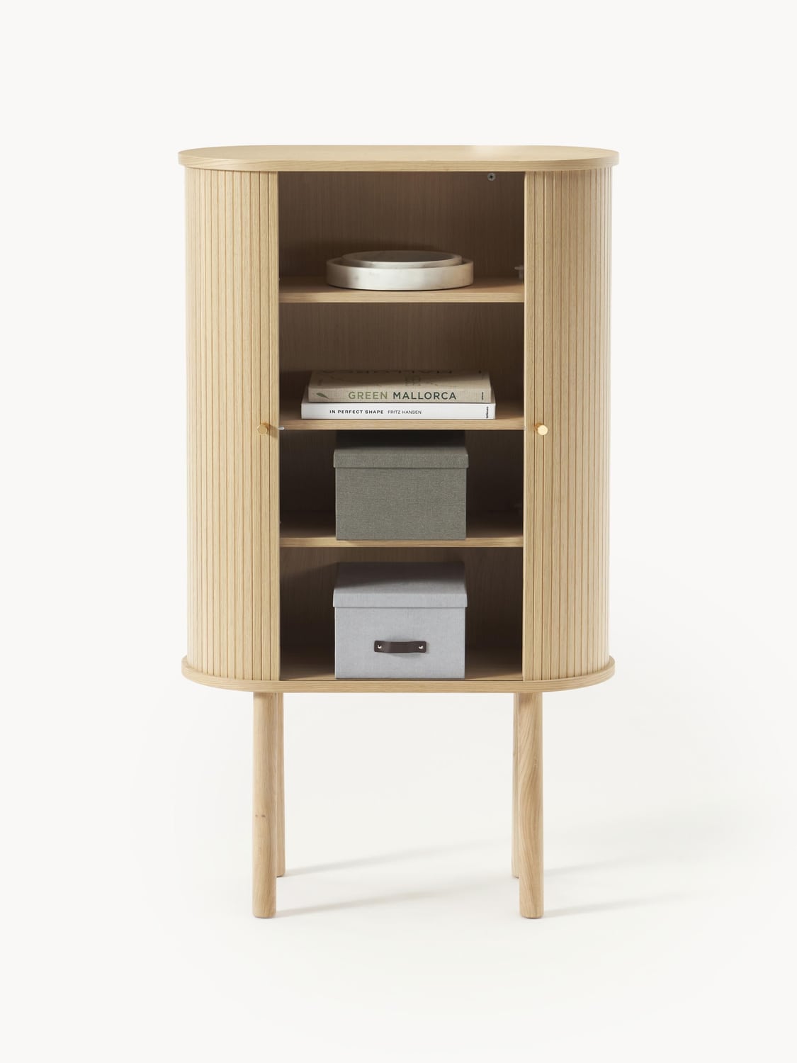 Calary Highboard with Fluted Front — Sand