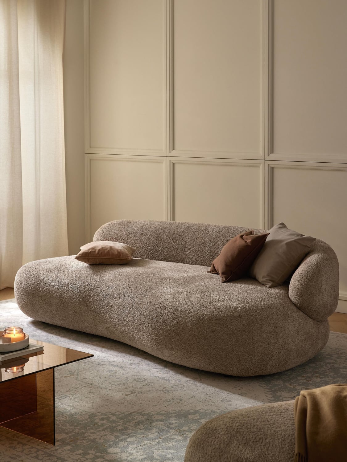 Alba Sofa (3-seater) in Teddy Bouclé — Sage