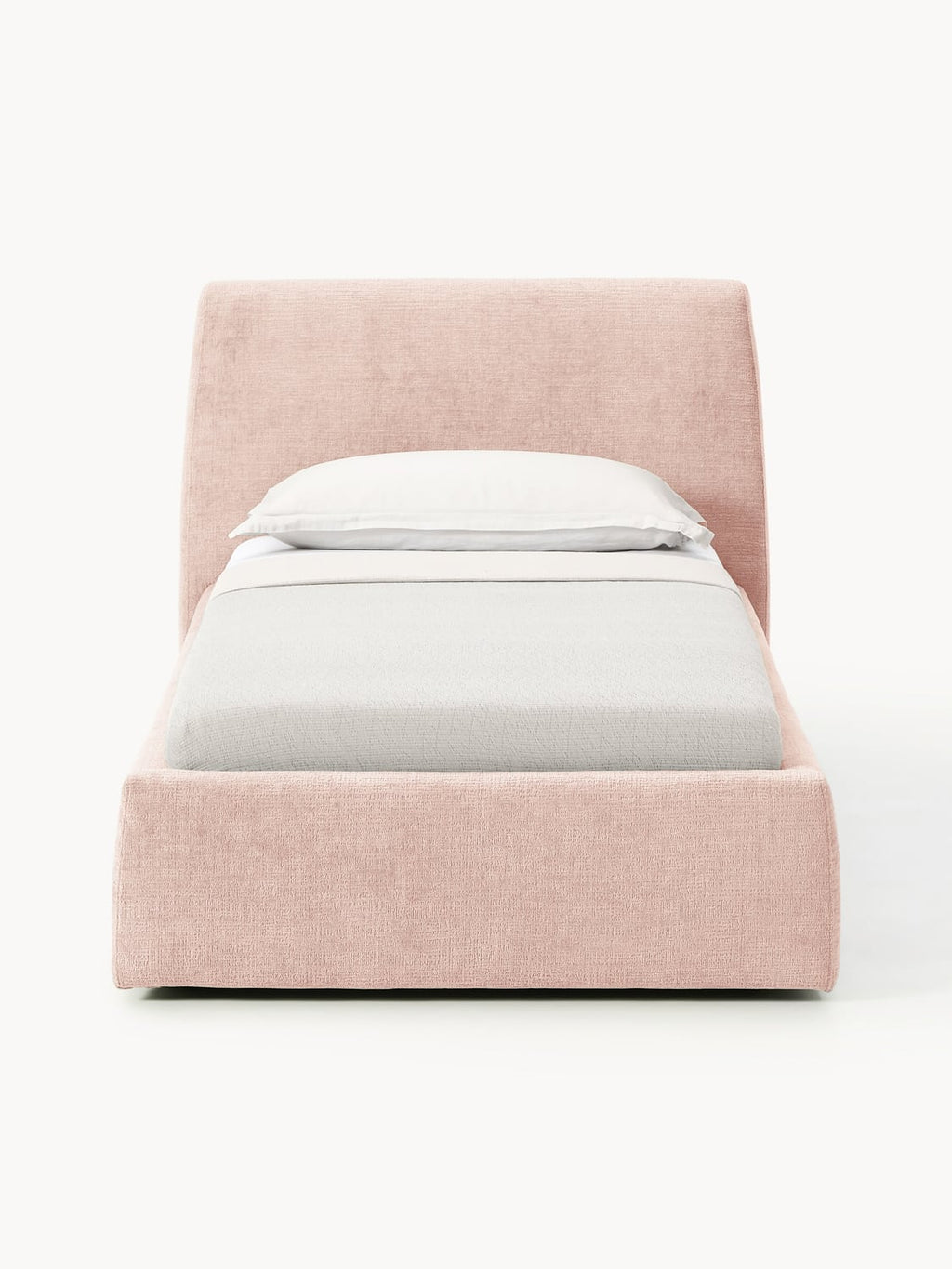 Cloud Upholstered Single Bed — Blush