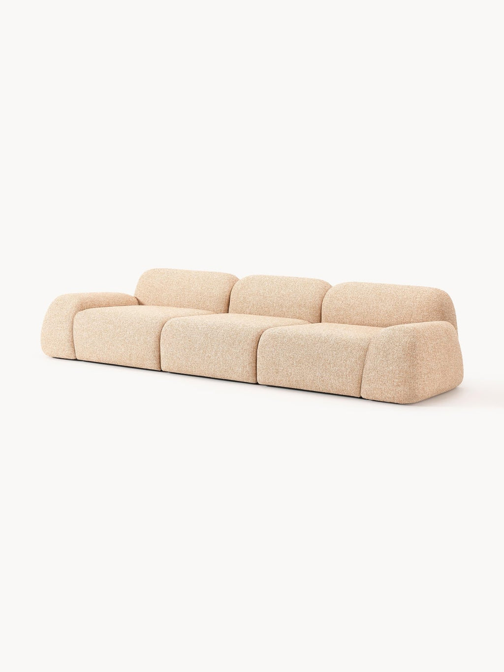 Wolke Modular Bouclé Sofa (4-seater) — Beige