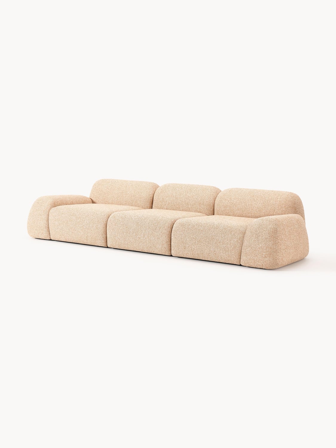 Wolke Modular Bouclé Sofa (4-seater) — Beige