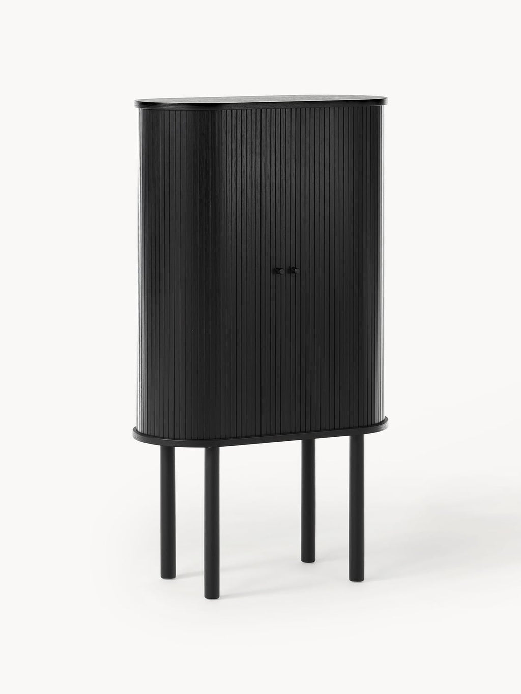 Calary Highboard with Fluted Front — Charcoal
