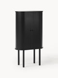 Calary Highboard with Fluted Front — Charcoal