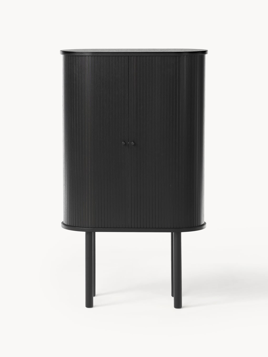 Calary Highboard with Fluted Front — Charcoal