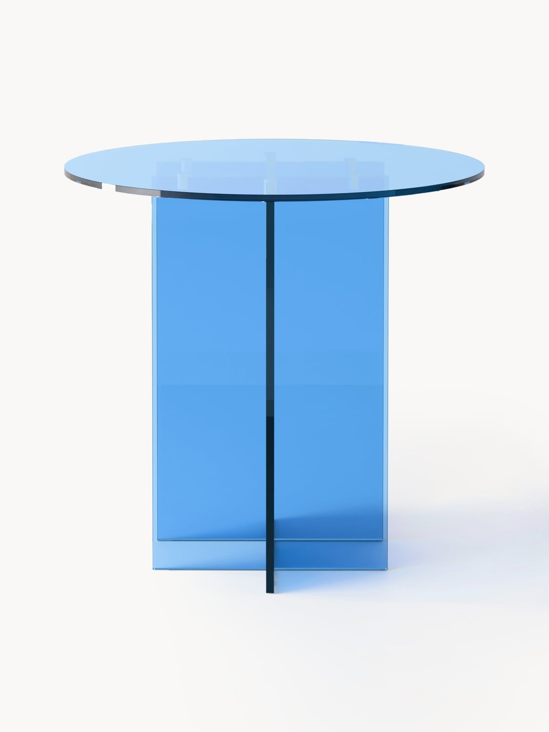 Anouk Round Dining Table in Glass, in various sizes — Blue