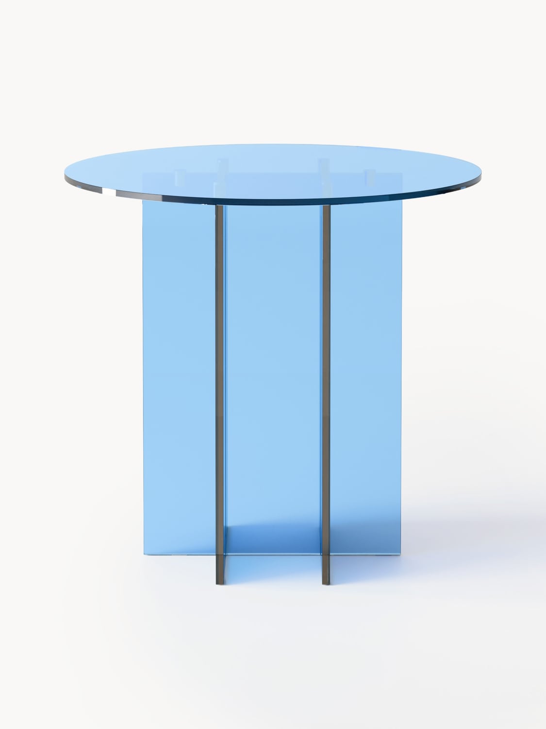 Anouk Round Dining Table in Glass, in various sizes — Blue
