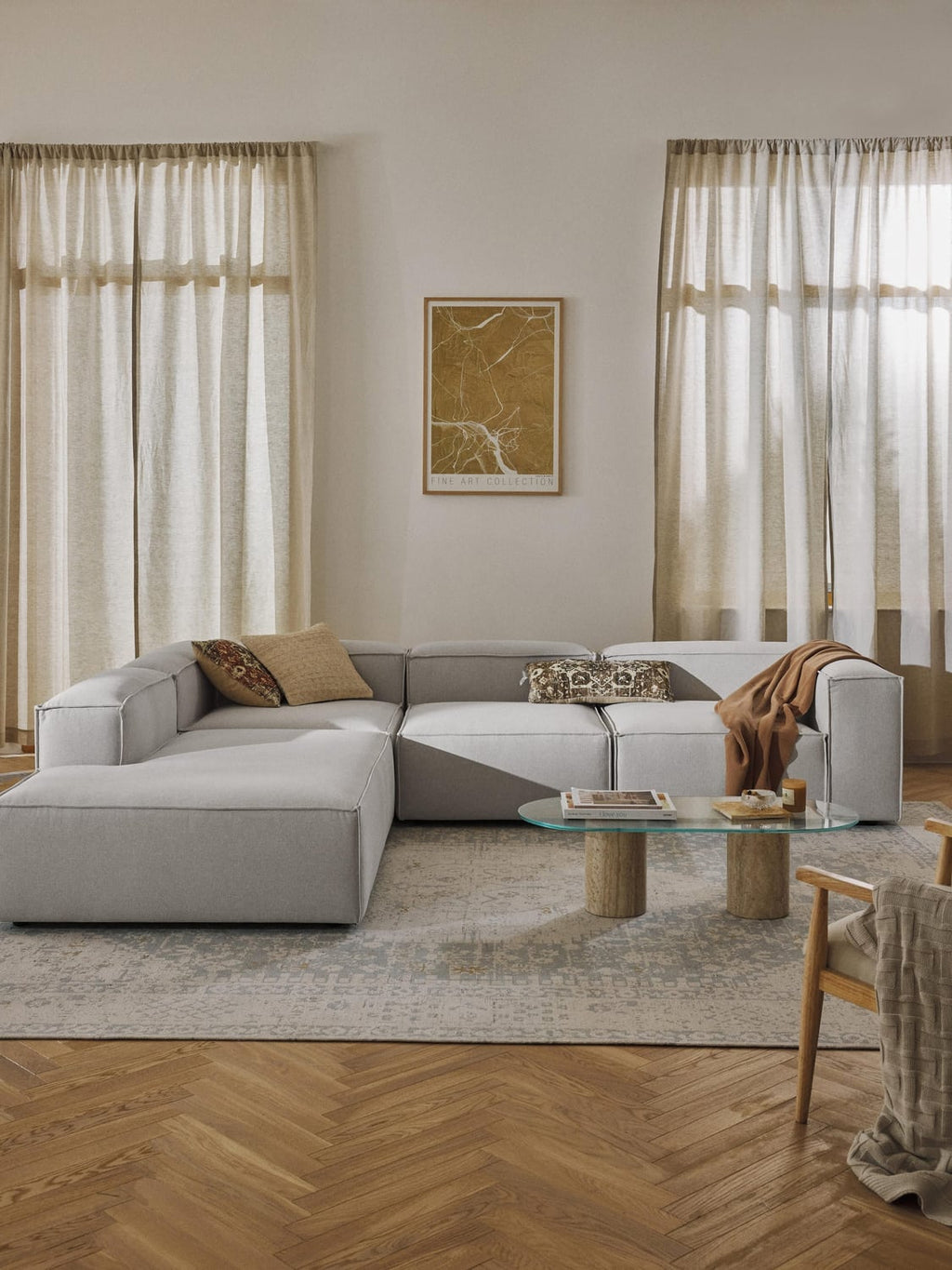 Lennon Modular XL Corner Sofa (4-seater) — Oatmeal