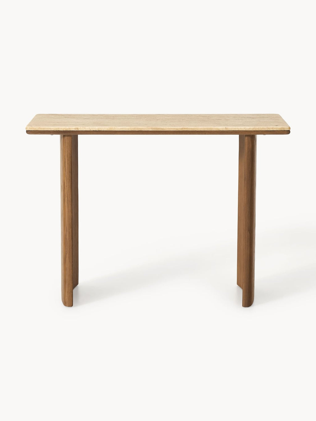 Chandler Console Table in Oak with Travertine Top