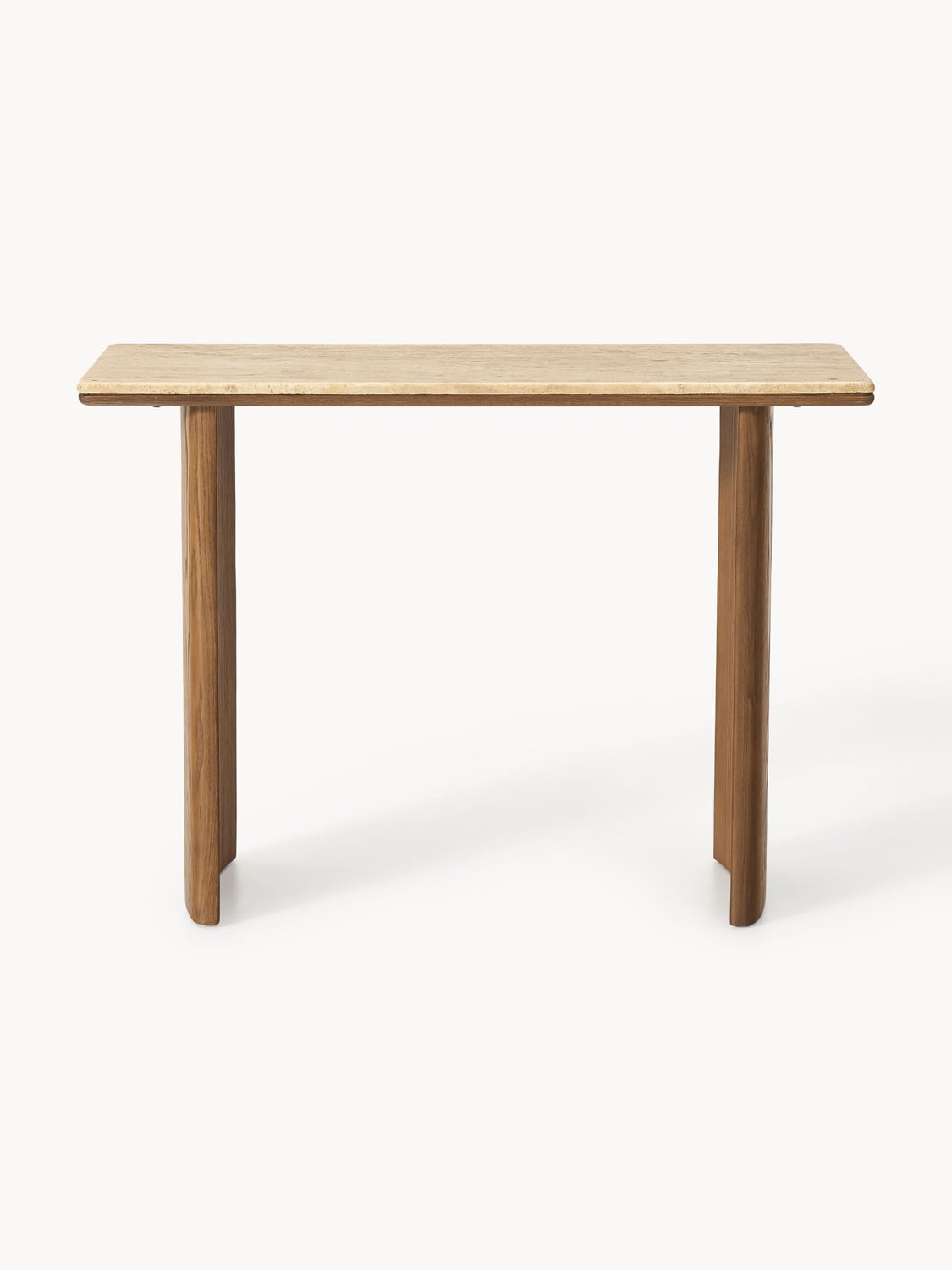 Chandler Console Table in Oak with Travertine Top
