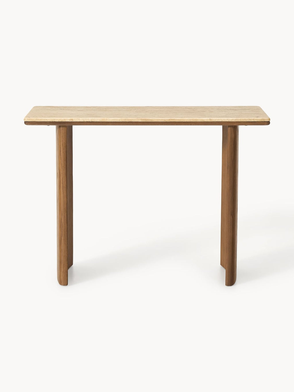 Chandler Console Table in Oak with Travertine Top