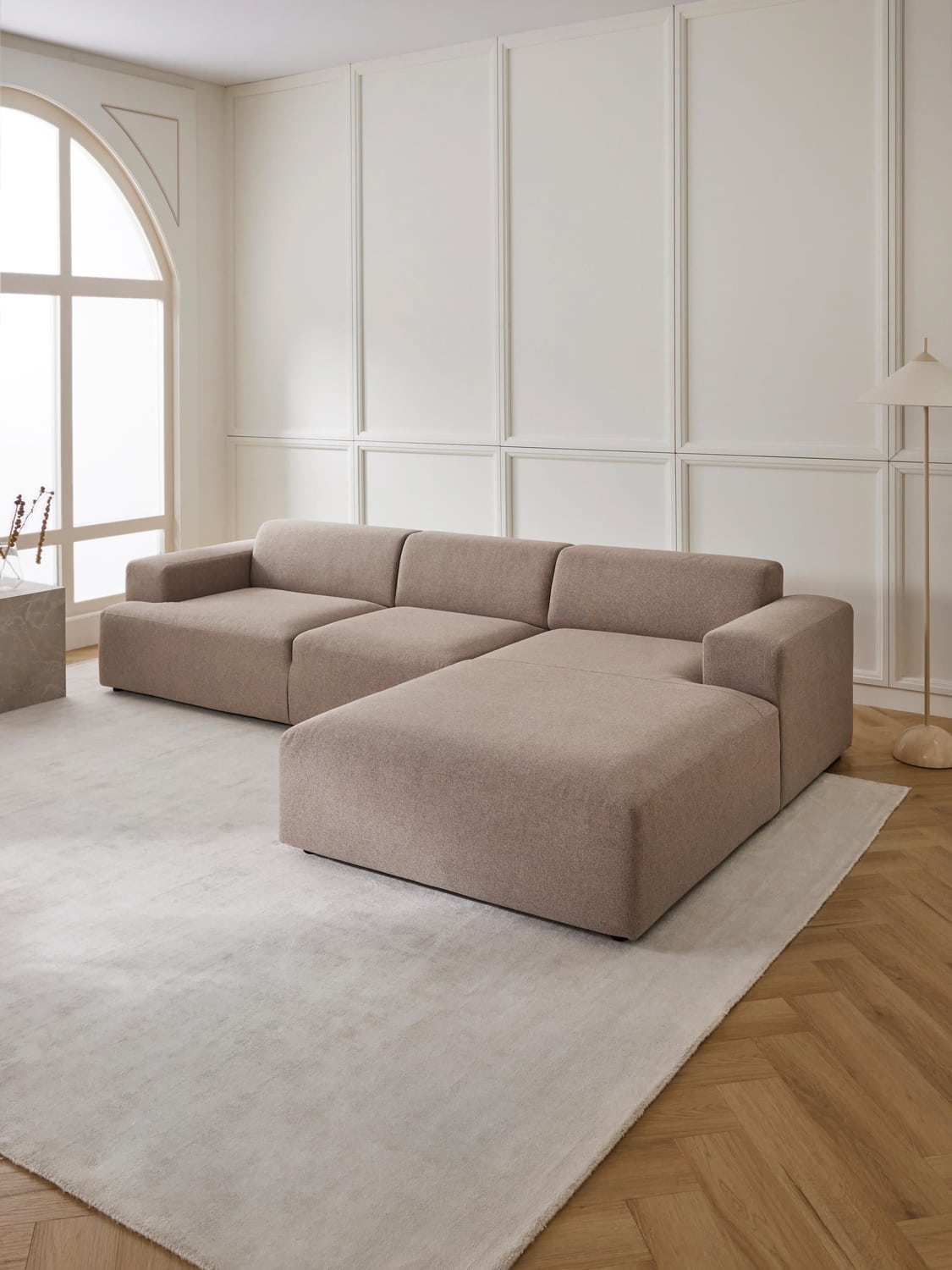 Melva Corner Sofa (4-seater) — Taupe