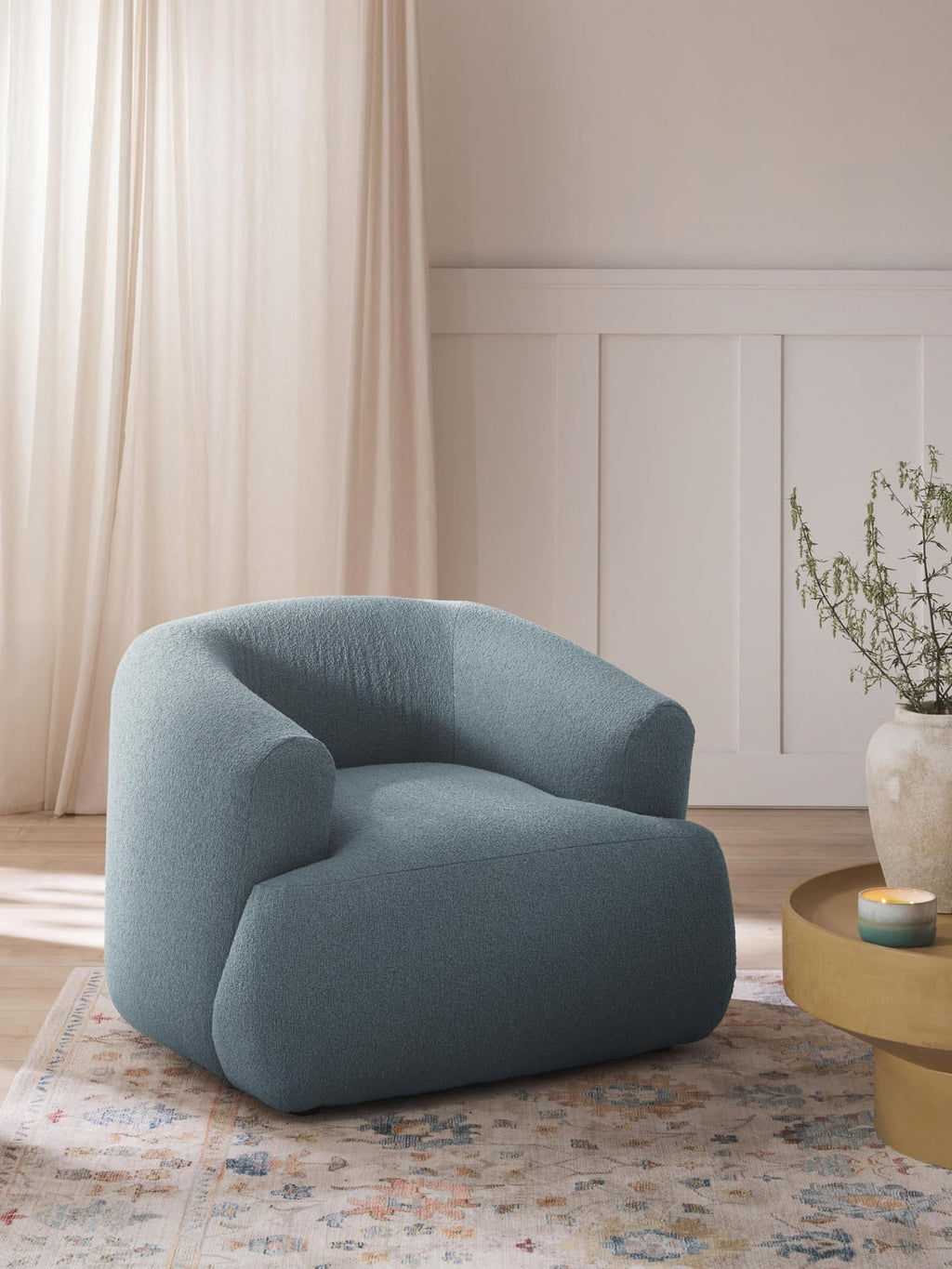 Sofia Bouclé Armchair — Grey