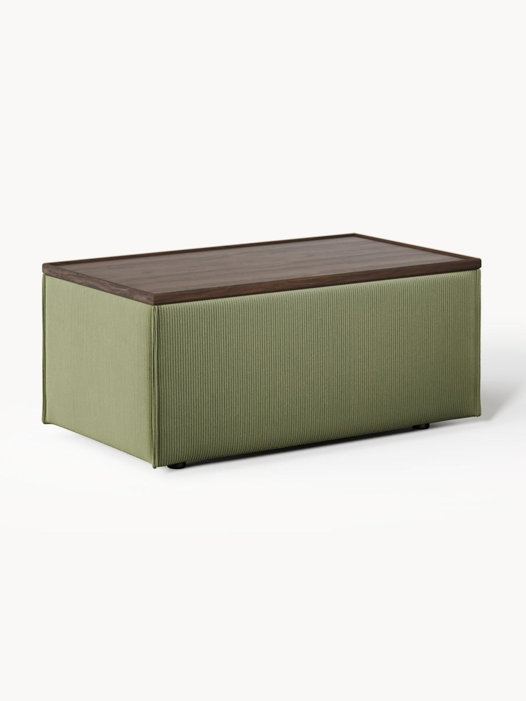 Lennon Sofa Ottoman in Corduroy with Storage — Khaki