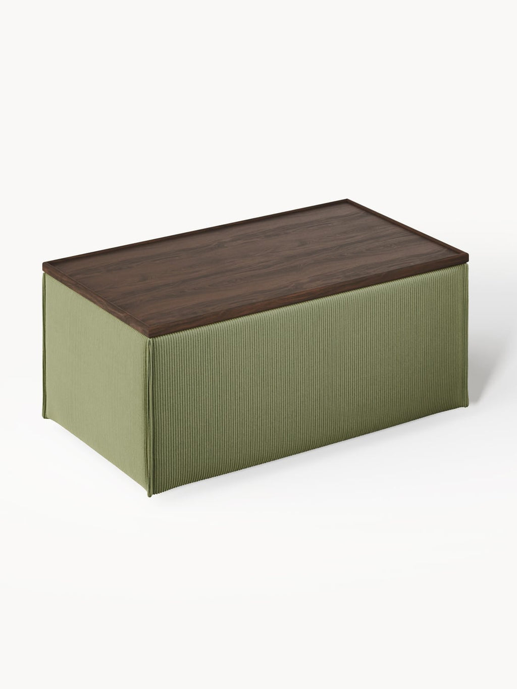 Lennon Sofa Ottoman in Corduroy with Storage — Khaki