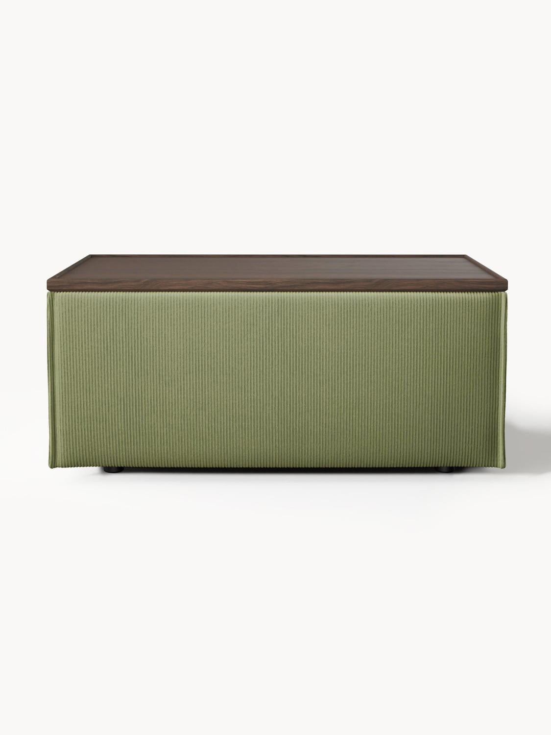 Lennon Sofa Ottoman in Corduroy with Storage — Khaki
