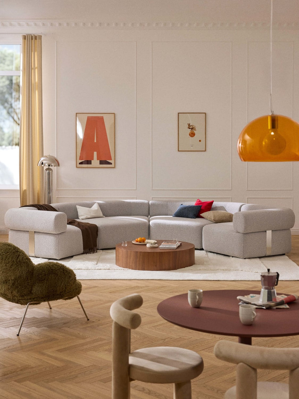 Anton Large Modular Bouclé Sofa — Oatmeal