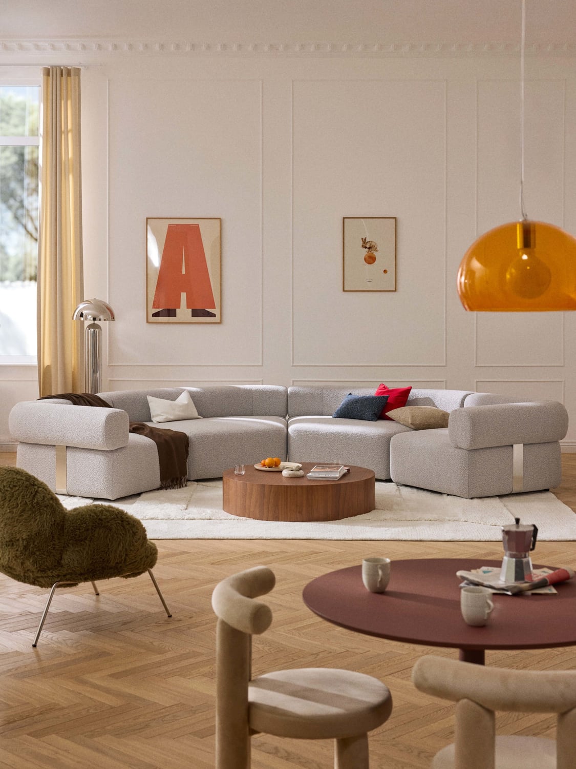 Anton Large Modular Bouclé Sofa — Oatmeal