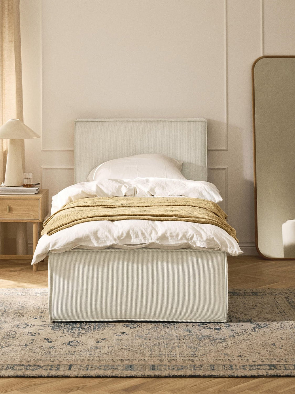 Dream Corduroy-Single Bed — Light Grey