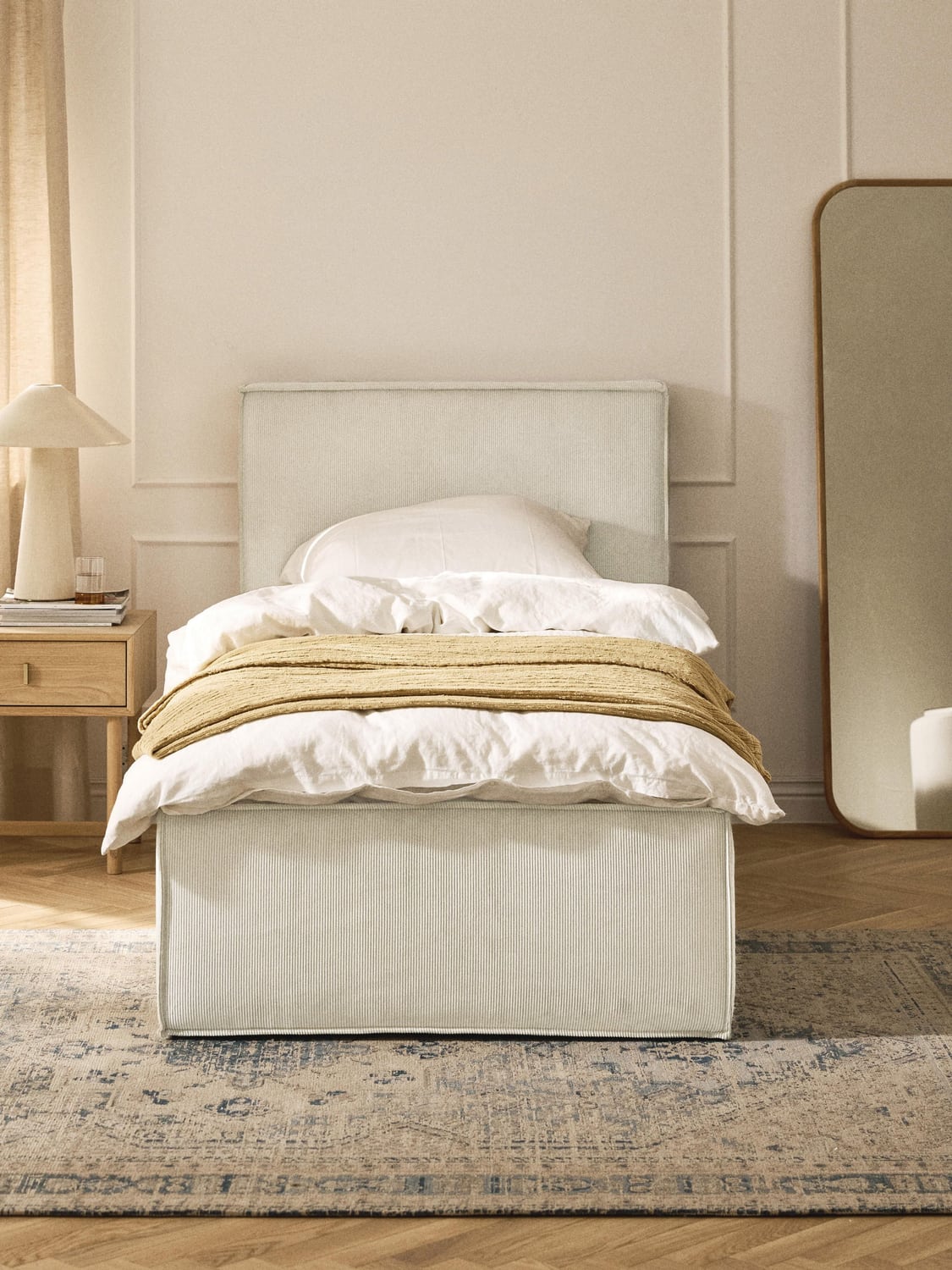 Dream Corduroy-Single Bed — Light Grey