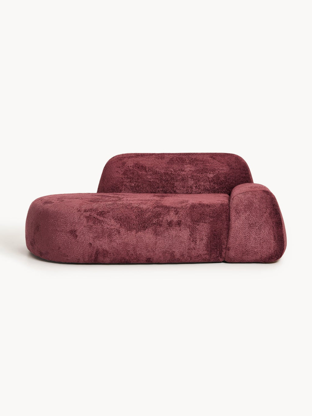 Wolke Teddy Bouclé Sofa (2-seater) with Chaise Longue — Brown