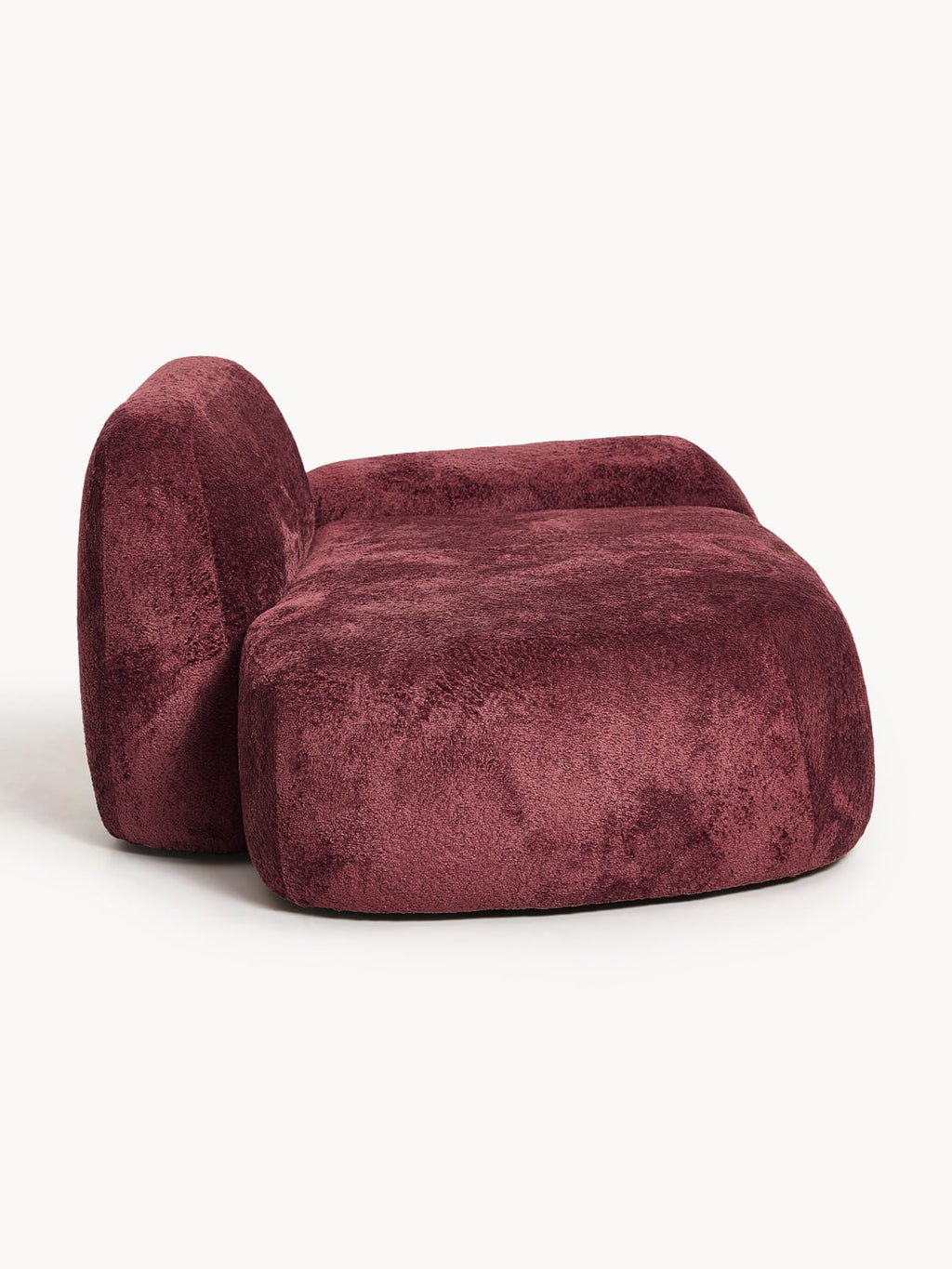 Wolke Teddy Bouclé Sofa (2-seater) with Chaise Longue — Brown