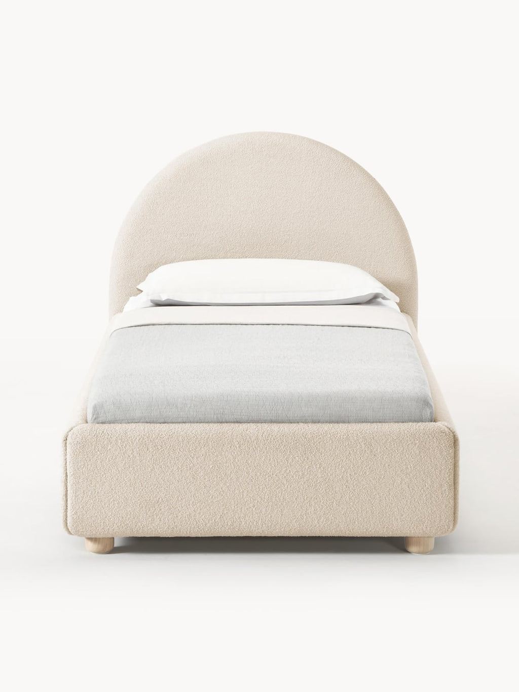 Ebba Teddy-Single Bed — Light Grey