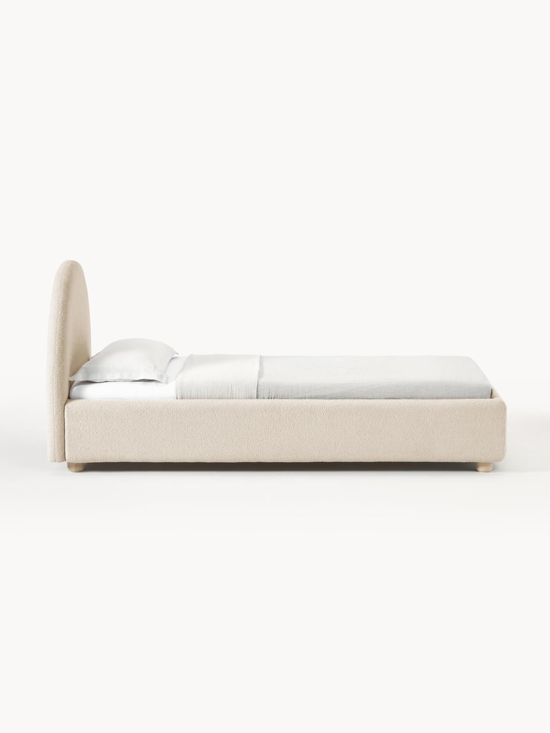 Ebba Teddy-Single Bed — Light Grey