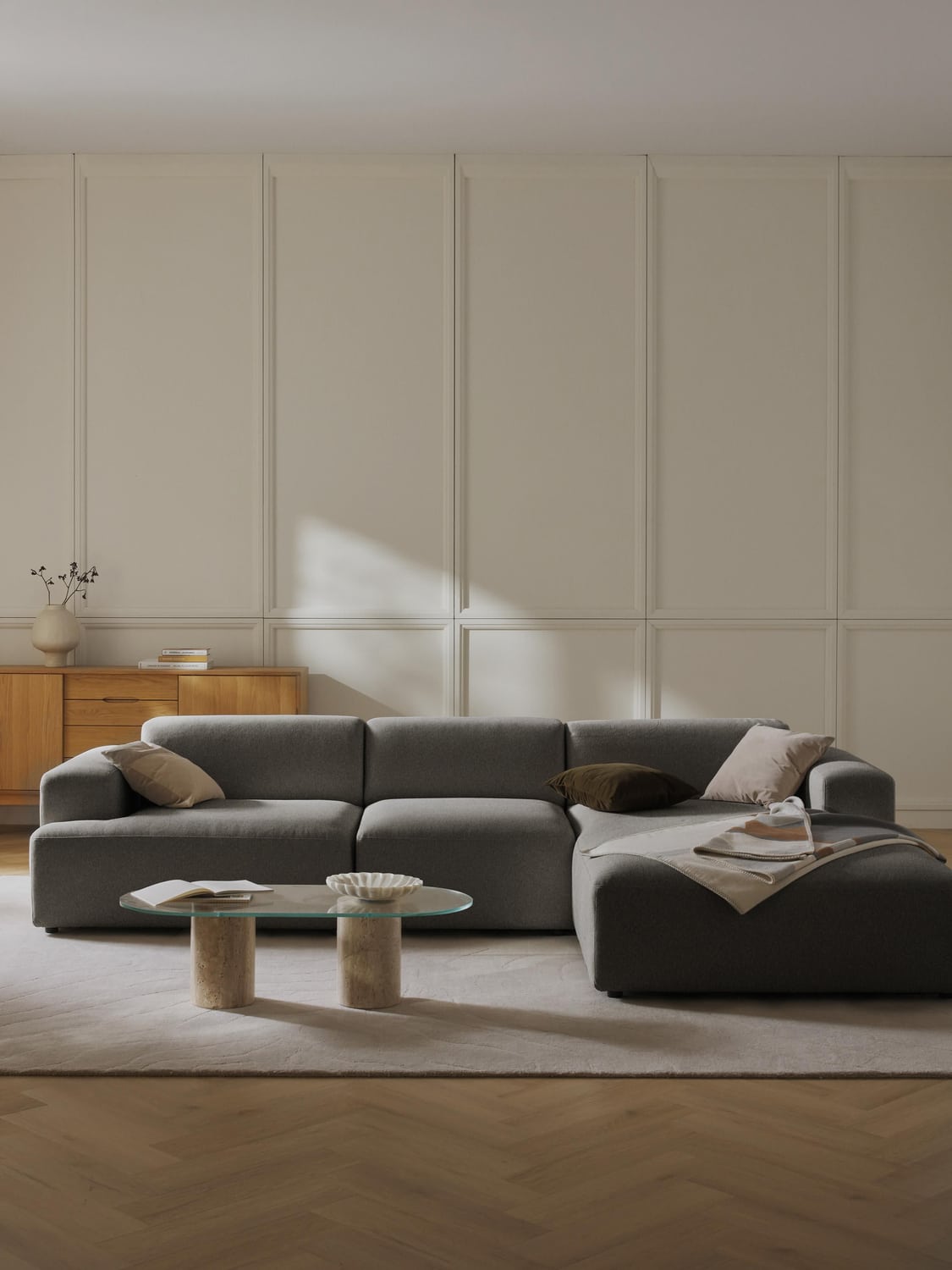 Melva Corner Sofa (4-seater) — Anthracite