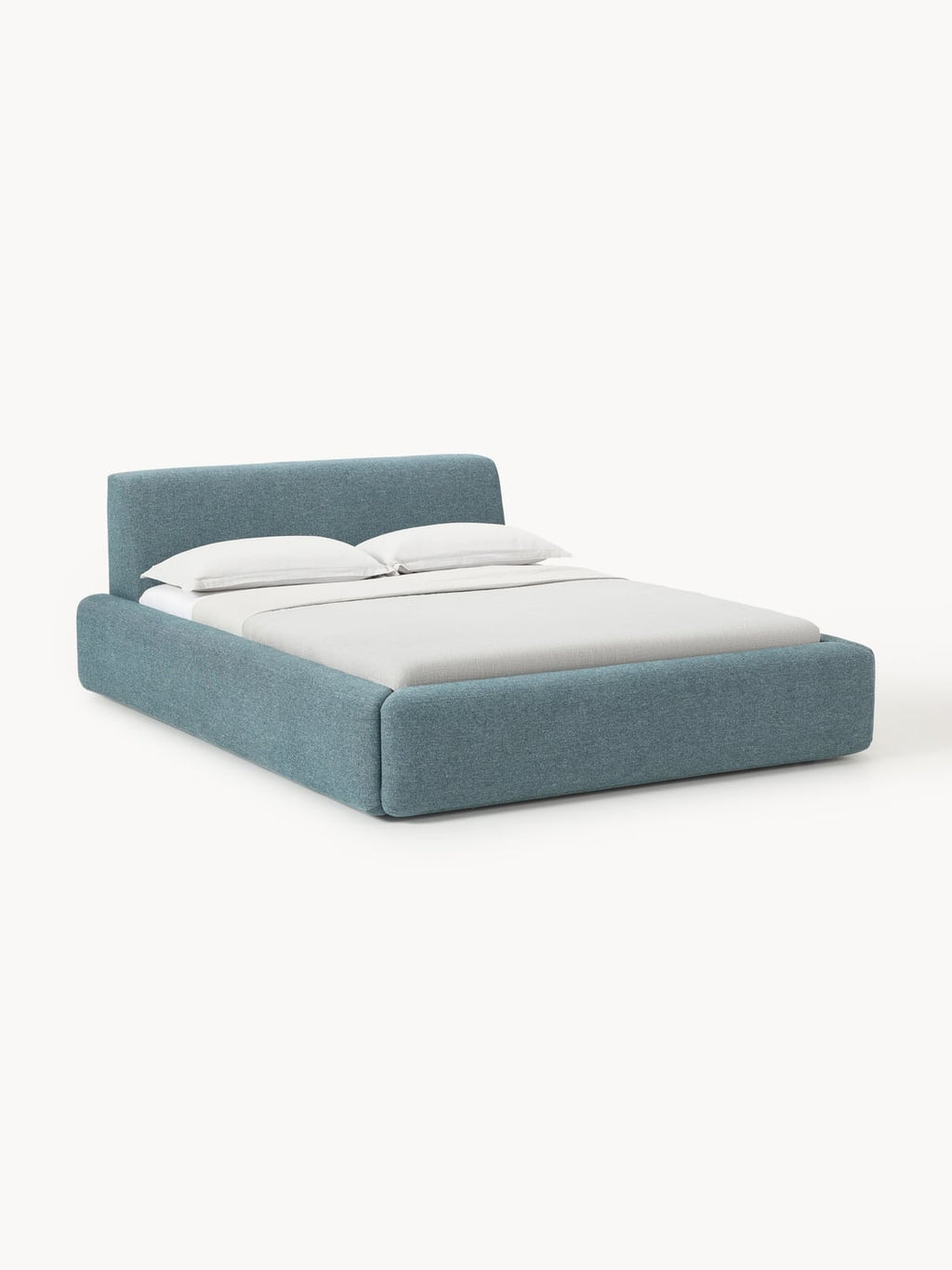 Melva Upholstered Bed — Stone Grey