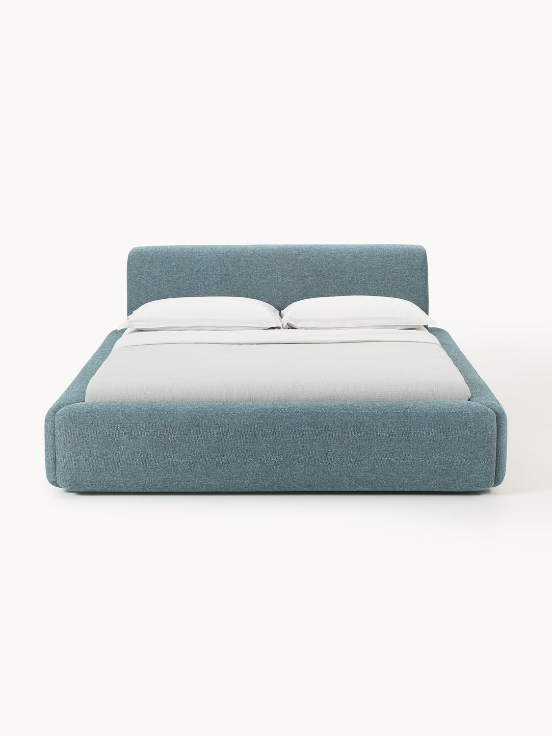 Melva Upholstered Bed — Stone Grey