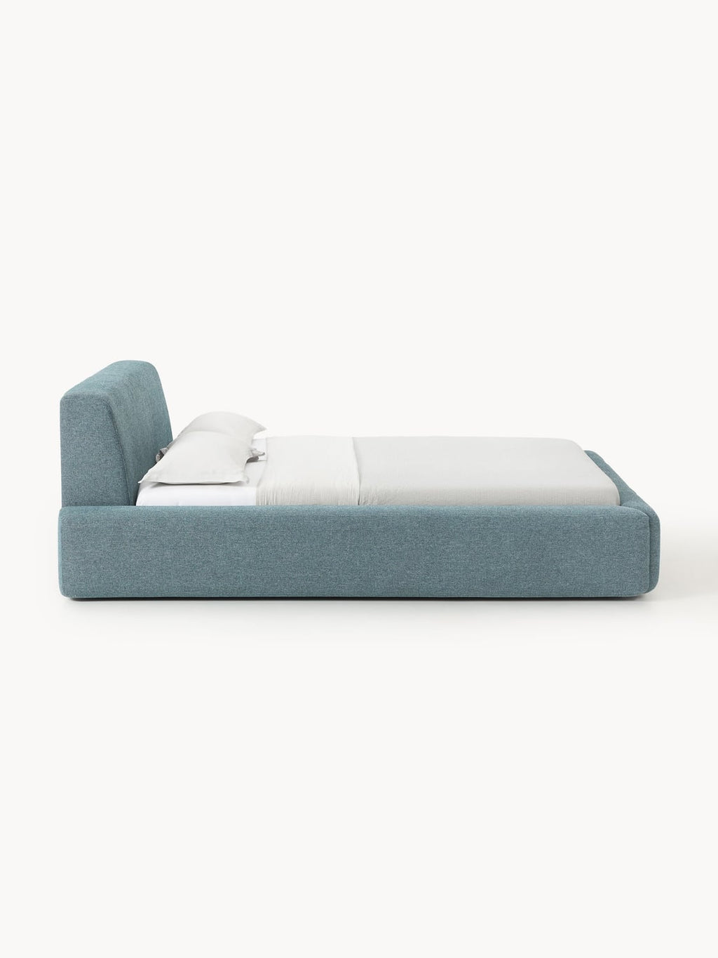 Melva Upholstered Bed — Stone Grey