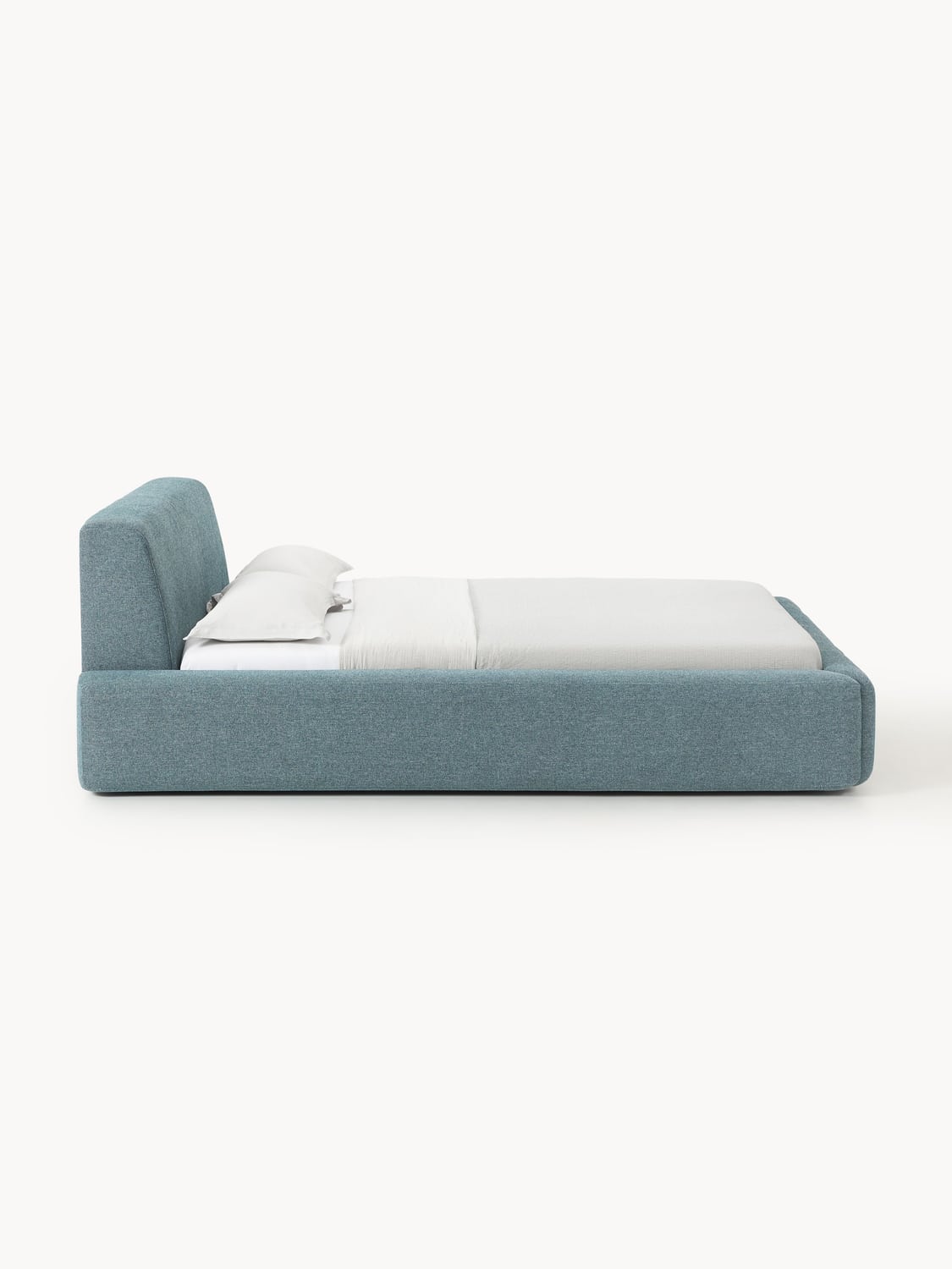 Melva Upholstered Bed — Stone Grey