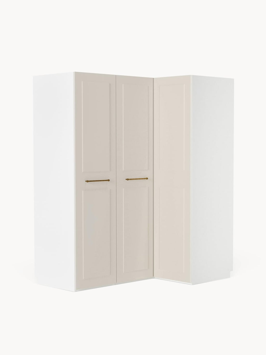Charlotte Modular Corner Wardrobe, 165 cm Width, in various sizes — Light Grey