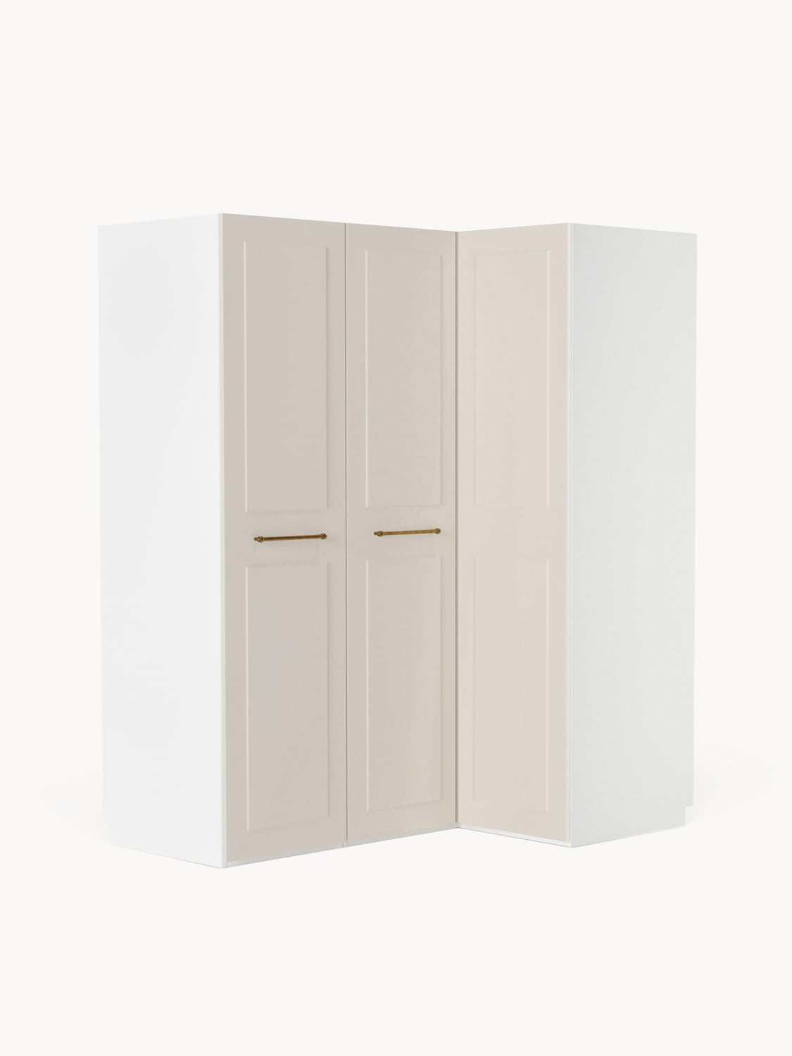 Charlotte Modular Corner Wardrobe, 165 cm Width, in various sizes — Light Grey