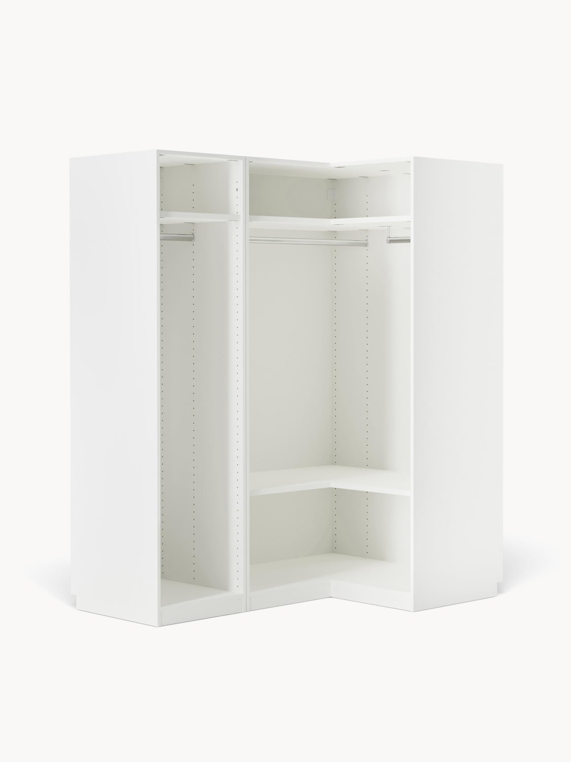 Charlotte Modular Corner Wardrobe, 165 cm Width, in various sizes — Light Grey