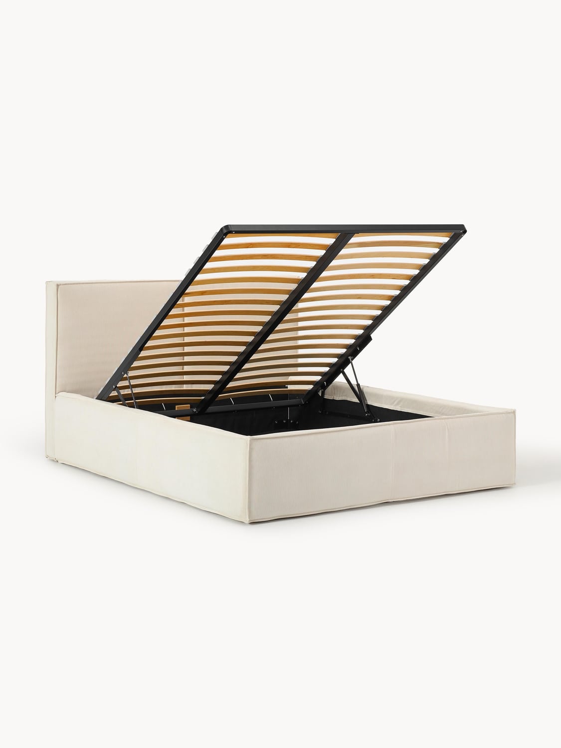 Dream Corduroy-Upholstered Bed with Storage — Off-White