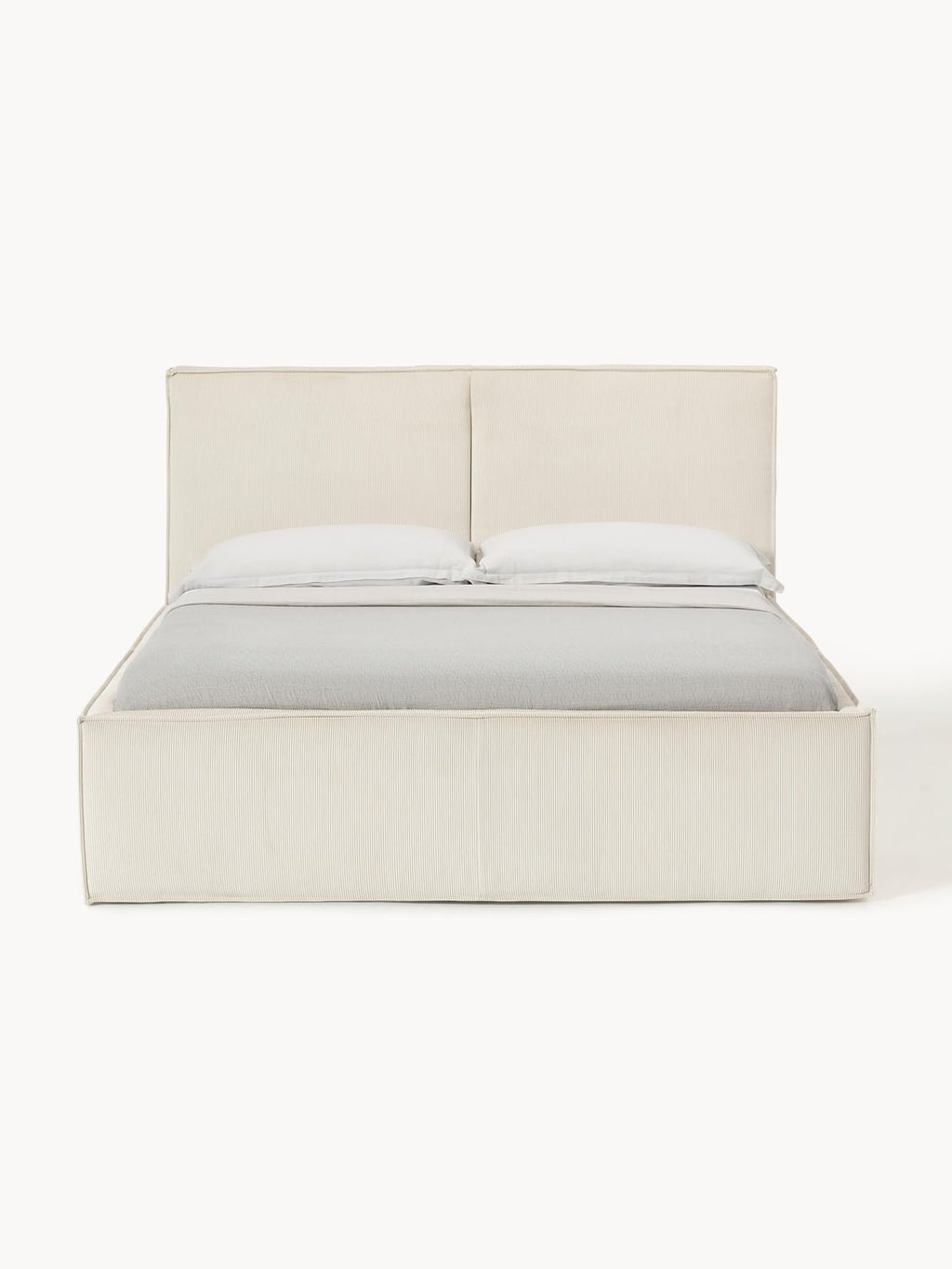 Dream Corduroy-Upholstered Bed with Storage — Off-White