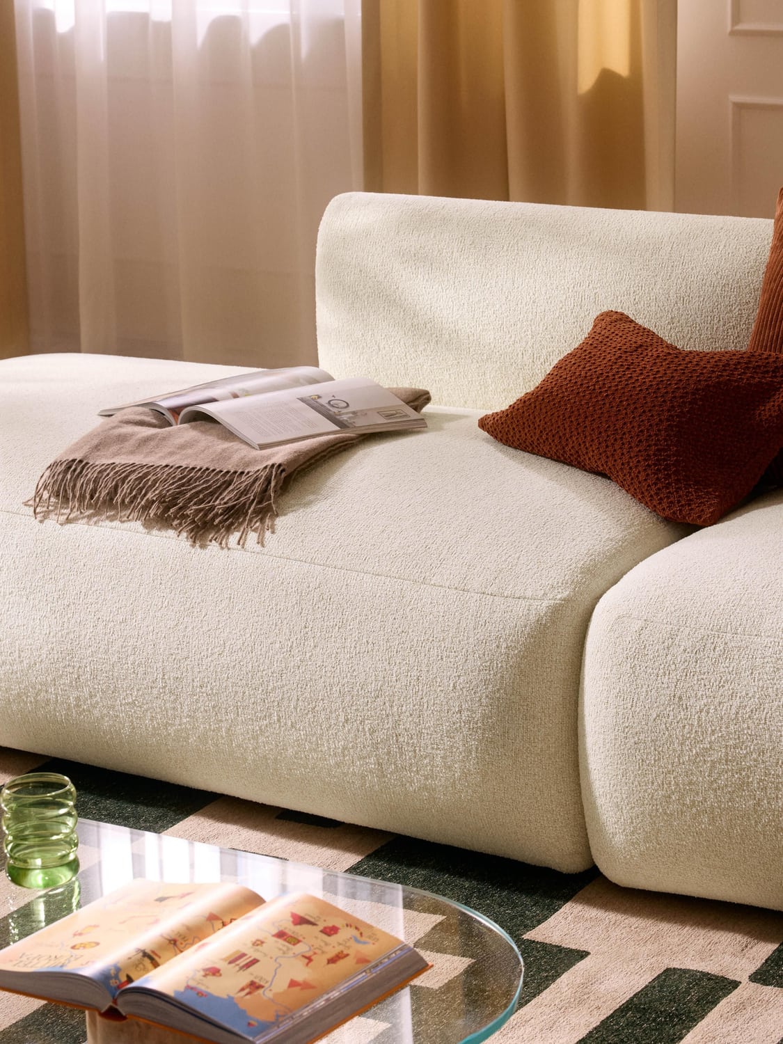 Sofia Bouclé-Chaise-Module — Ivory