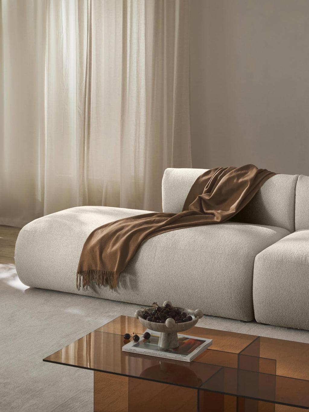 Sofia Bouclé-Chaise-Module — Cream