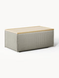 Lennon Sofa Ottoman in Corduroy with Storage — Greige