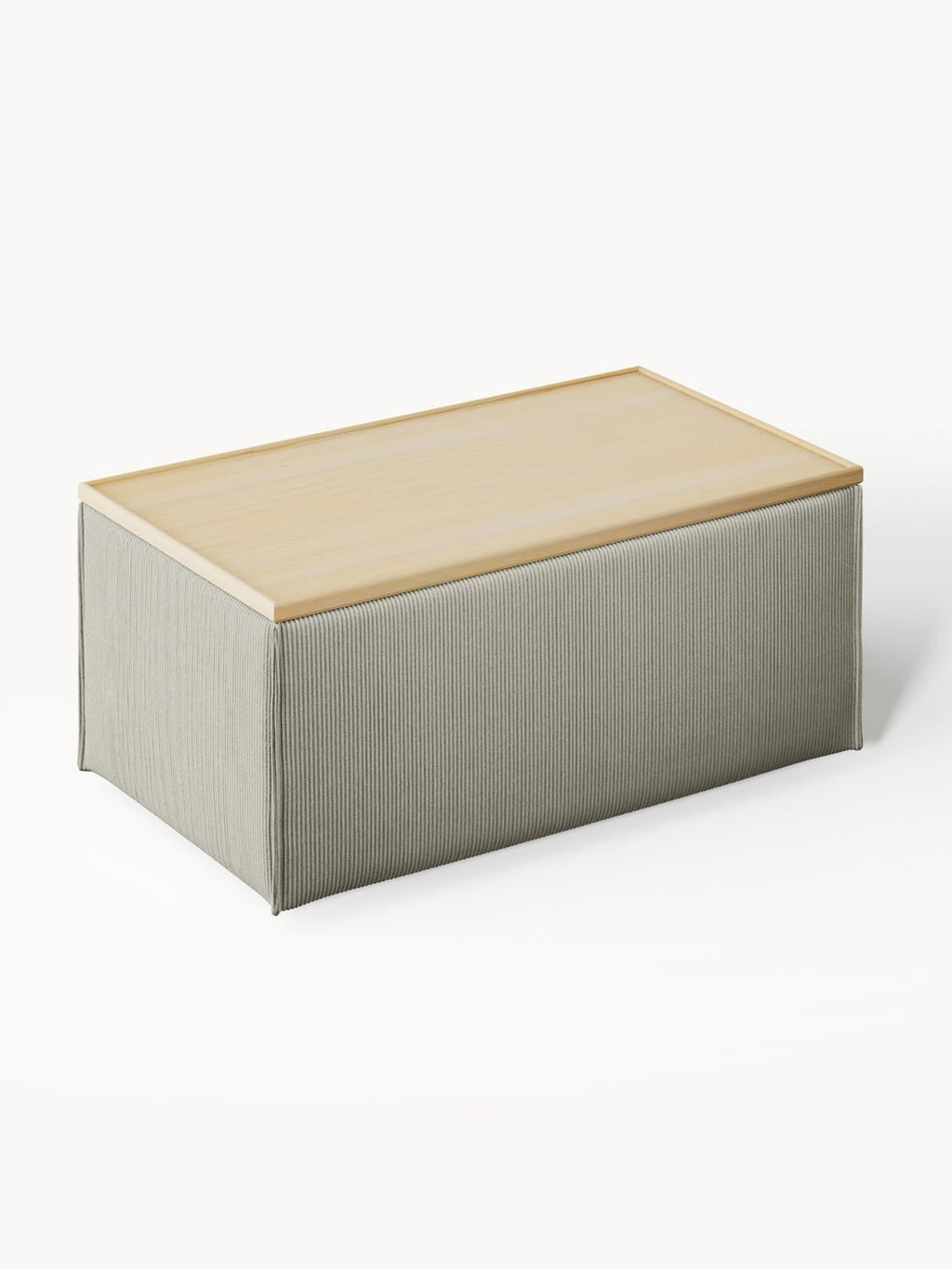Lennon Sofa Ottoman in Corduroy with Storage — Greige