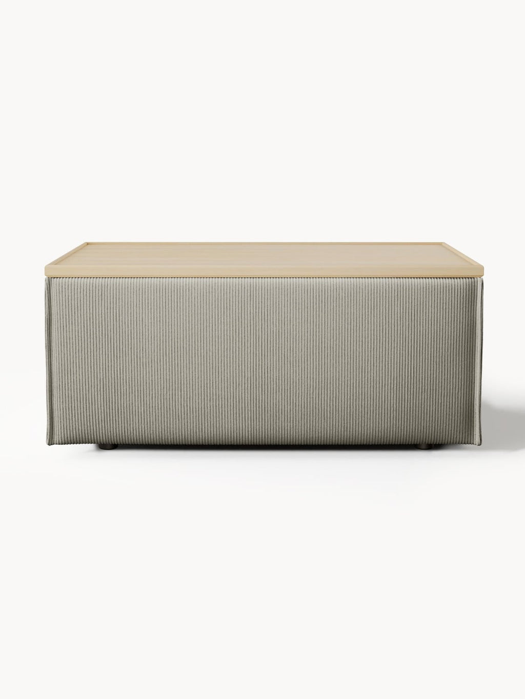 Lennon Sofa Ottoman in Corduroy with Storage — Greige