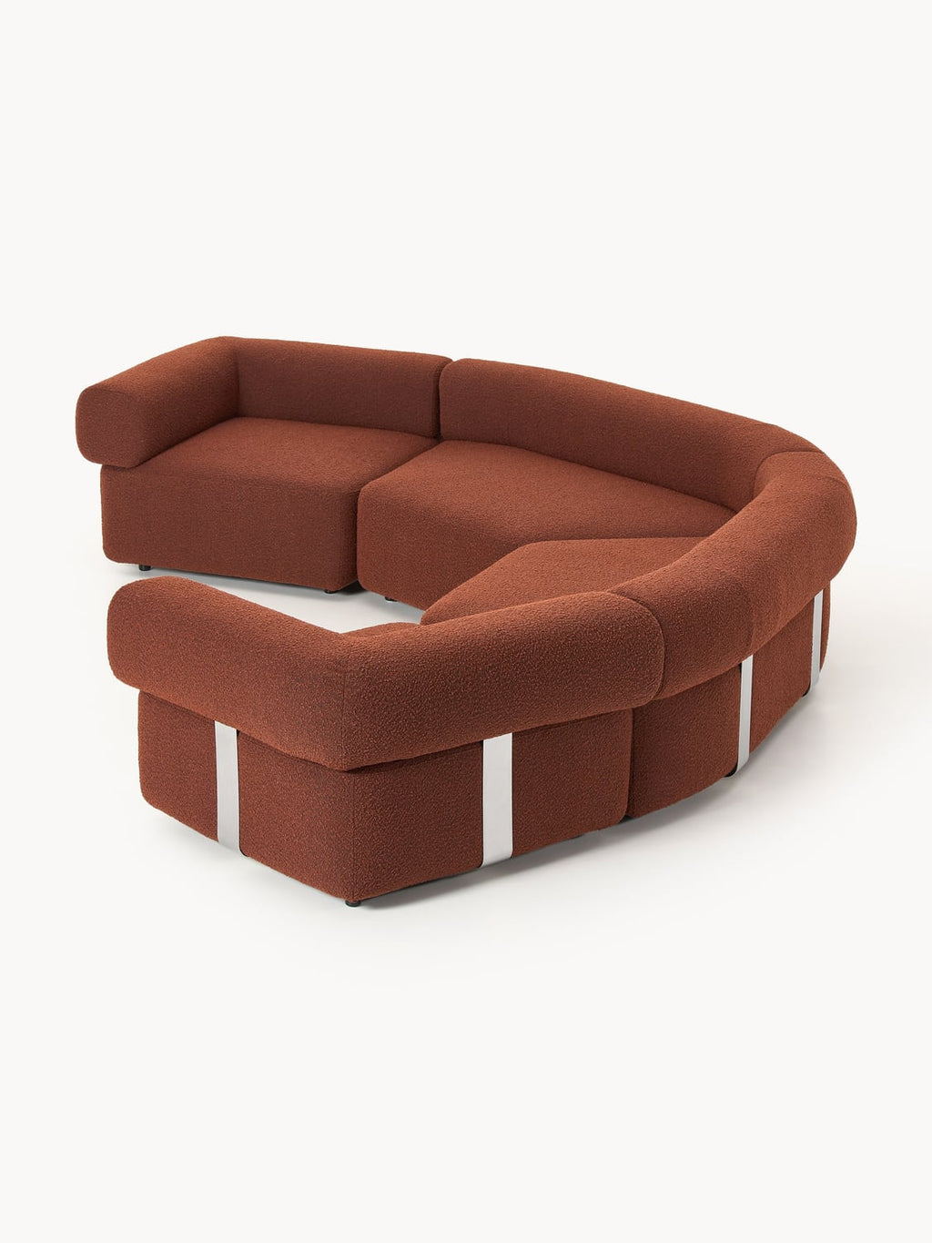 Anton Large Modular Bouclé Sofa — Brown